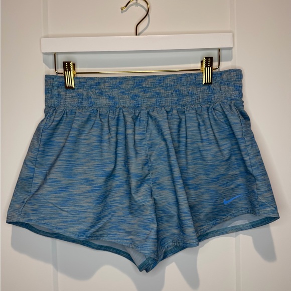 Nike Pants - Nike Women's One Dri-FIT Mid-Rise 3" Brief-Lined Shorts in a blue space-dye M